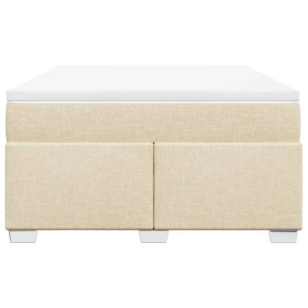 vidaXL kontinentalseng med madras 140x200 cm stof cremefarvet