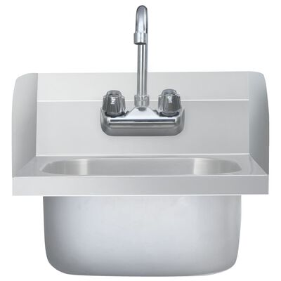 vidaXL kommerciel håndvask med vandhane rustfrit stål