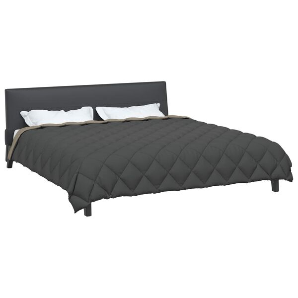 vidaXL Vinter dyne Lys gr&aring; og antracit 240 x 260 cm Mikrofiber