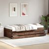 vidaXL daybed med skuffer uden madras 100x200 cm brunt eg