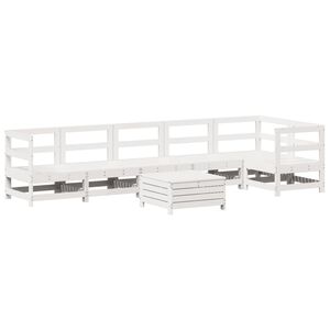 vidaXL sofas&aelig;t til haven 7 dele massivt fyrretr&aelig; hvid