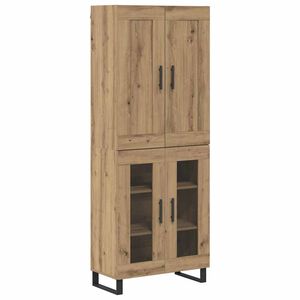 vidaXL Highboard Artisan Egetr&aelig; 69,5 x 34 x 180 cm Konstrueret tr&aelig;