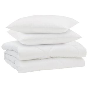 vidaXL Sommer dyne med pude 3 stk. Hvid Mikrofiber