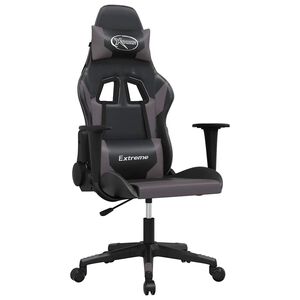 vidaXL gamingstol kunstl&aelig;der sort og gr&aring;