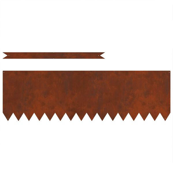 vidaXL Pl&aelig;nekant 50 pcs Brun 100 x 0.05 x 20 cm Cortenst&aring;l