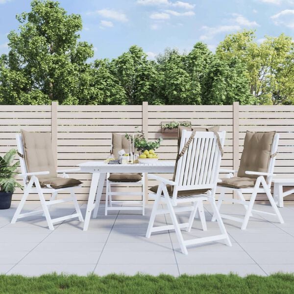 vidaXL stolehynder m. h&oslash;j ryg 4 stk. oxfordstof gr&aring;brun