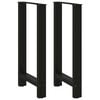 vidaXL barbordsben sort 2 stk. 40x(90-91) cm st&aring;l