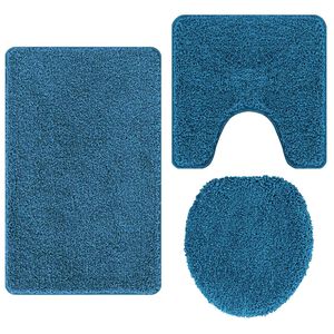 vidaXL Anti-skid badev&aelig;gs m&aring;ttes&aelig;t 3 stk. Bl&aring; 50 x 80 cm PP