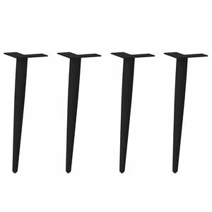 vidaXL sofabordben konisk form 4 stk. sort 30-31 cm st&aring;l