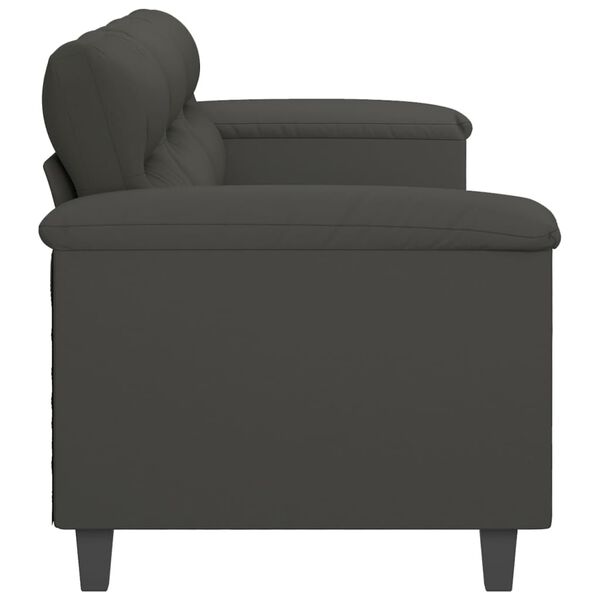 vidaXL 3-personers sofa 210 cm mikrofiberstof m&oslash;rkegr&aring;