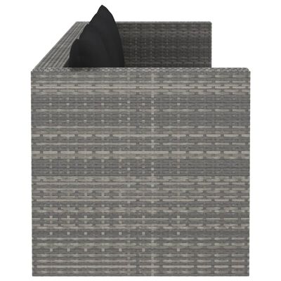 vidaXL loungesæt til haven 3 dele med hynder polyrattan grå