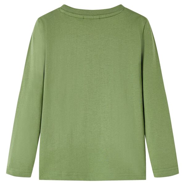 Lang&aelig;rmet T-shirt til b&oslash;rn str. 104 lys kakifarve