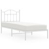 vidaXL sengeramme med sengegavl 80x200 cm metal hvid