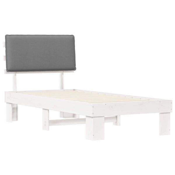 vidaXL Sengestel med Polstret Hovedgavl Lysegrå 75 x 190 cm