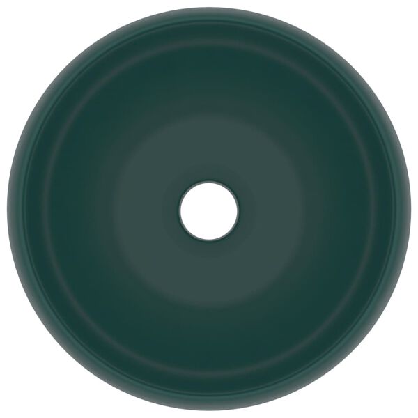 vidaXL luksuri&oslash;s h&aring;ndvask 40x15 cm rund keramik mat m&oslash;rkegr&oslash;n