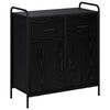 vidaXL Sideboard Sort eg 97 x 33 x 81 cm Konstrueret tr&aelig;