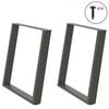 vidaXL spisebordsben U-formet 2 stk. antracit 80x(72-73) cm st&aring;l