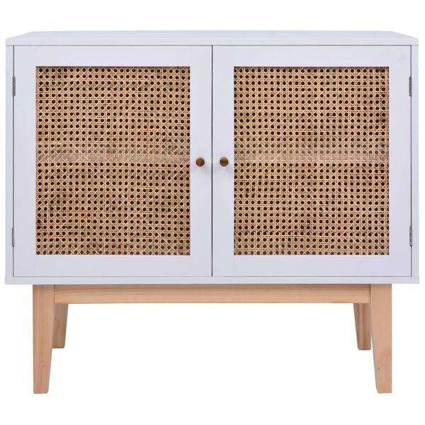vidaXL sk&aelig;nk 88,5x40x80 cm MDF og rattan hvid
