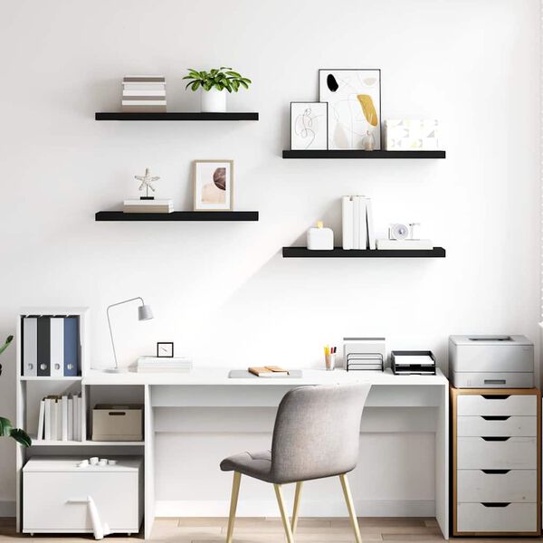 vidaXL v&aelig;ghylder 4 stk. 80x23,5x3,8 cm MDF sort