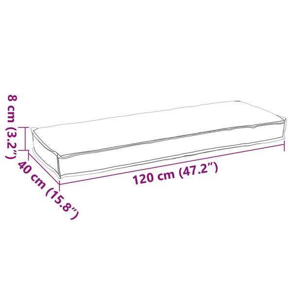 vidaXL Pude Gr&aring; 120 x 40 x 8 cm Oxford stof