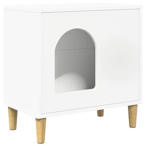 vidaXL Kat Hus Hvid 51 x 30 x 52 cm Konstrueret tr&aelig;