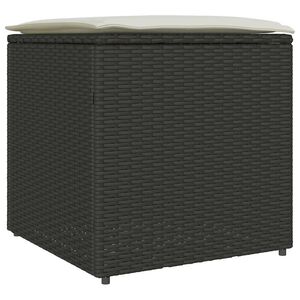 vidaXL Pude kasse med opbevaring Sort 50 x 50 x 50 cm polyrattan