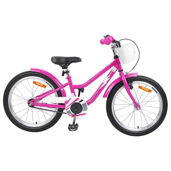 vidaXL B&oslash;rnecykel 18 tommer til 5-7 &aring;r gammel M&oslash;rk pink