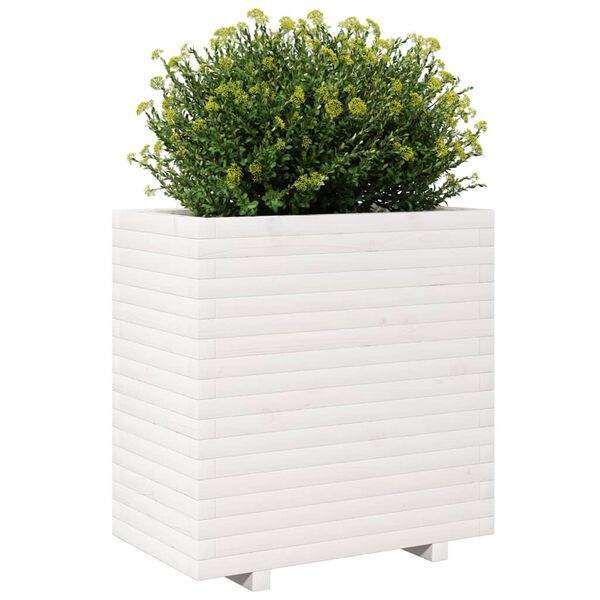 vidaXL plantekasse 70x40x72,5 cm massivt fyrretræ hvid