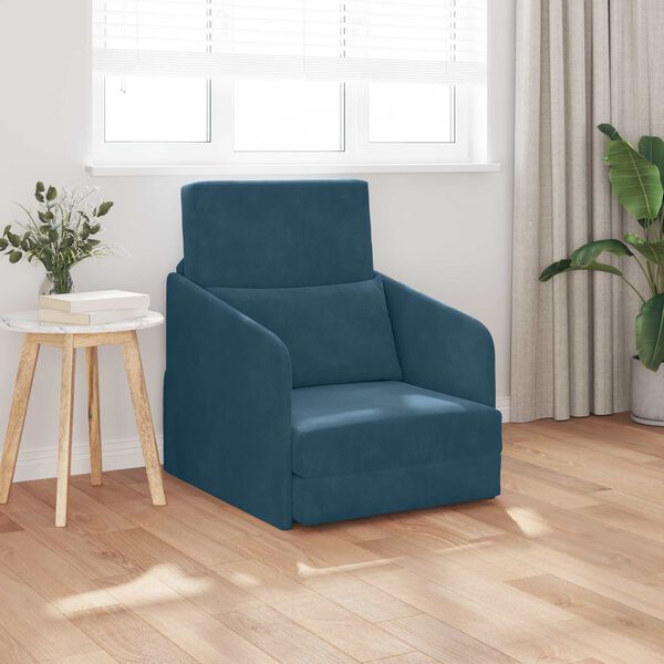 vidaXL Sovesofa Bl&aring; 65 x 80 x 83 cm Fl&oslash;jl
