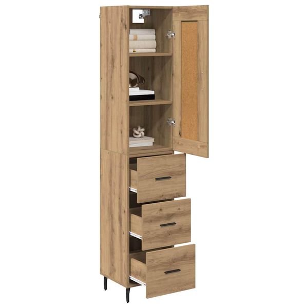 vidaXL Highboard Artisan Egetr&aelig; 34,5 x 34 x 180 cm Konstrueret tr&aelig;