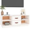 vidaXL tv-bord 100x34x40 cm massivt fyrretr&aelig; hvid