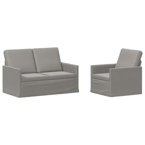 vidaXL Sofa S&aelig;t 2 pcs Lysegr&aring; Velour (V)
