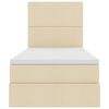 vidaXL Seng med opbevaring og madras Creme 90 x 190 cm Polyester