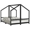 vidaXL sengeramme til juniorseng 2x(80x200) cm massivt fyrretr&aelig; sort