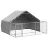 vidaXL Udend&oslash;rs hundeg&aring;rd med l&oslash;beg&aring;rd 3x3x1,9 m Galvaniseret st&aring;l