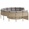vidaXL havesofa med bord og hynder rund polyrattan beige