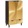 vidaXL Sideskab Sort og Guld 60 x 33,5 x 100 cm Massivt mangotr&aelig;