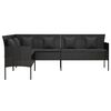 vidaXL L-formet havesofa med hynder polyrattan sort