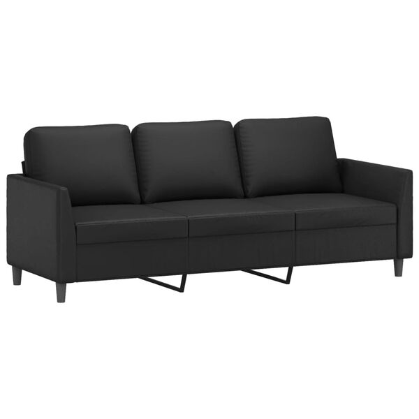 vidaXL 3-personers sofa 180 cm kunstlæder sort