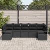 vidaXL Sofa S&aelig;t med pude 7 pcs Sort polyrattan