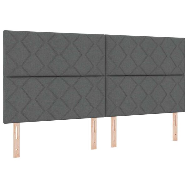 vidaXL Box spring seng med madras M&oslash;rkegr&aring; 200 x 200 cm Stof