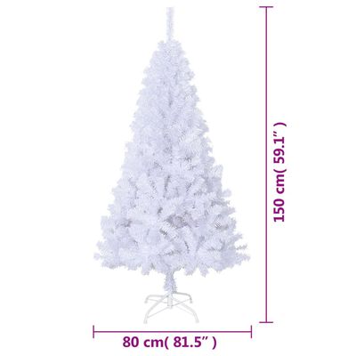 vidaXL kunstigt juletræ med tykke grene 150 cm PVC hvid
