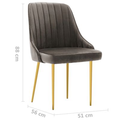 vidaXL spisebordsstole 6 stk. fløjl mørkegrå