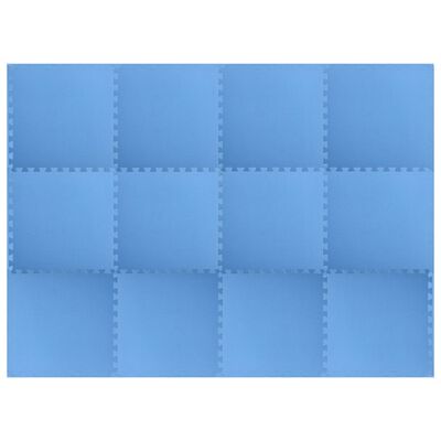 vidaXL gulvmåtter 12 stk. 4,32 ㎡ EVA-skum blå