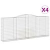 vidaXL buede gabionkurve 4 stk. 400x50x160/180 cm galvaniseret jern