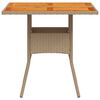 vidaXL havebord 80x80x75 cm polyrattan og akacietr&aelig; sort