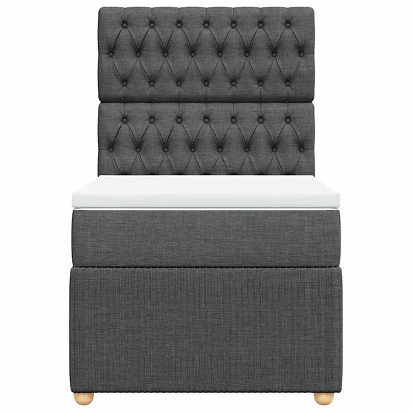 vidaXL kontinentalseng med madras 80x200 cm stof m&oslash;rkegr&aring;