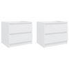 vidaXL sengeborde 2 stk. 50x39x43,5 cm konstrueret tr&aelig; hvid