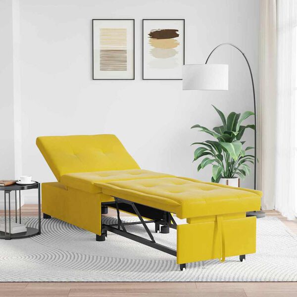 vidaXL Sovesofa Gul 194 x 67 x 82 cm Fl&oslash;jl