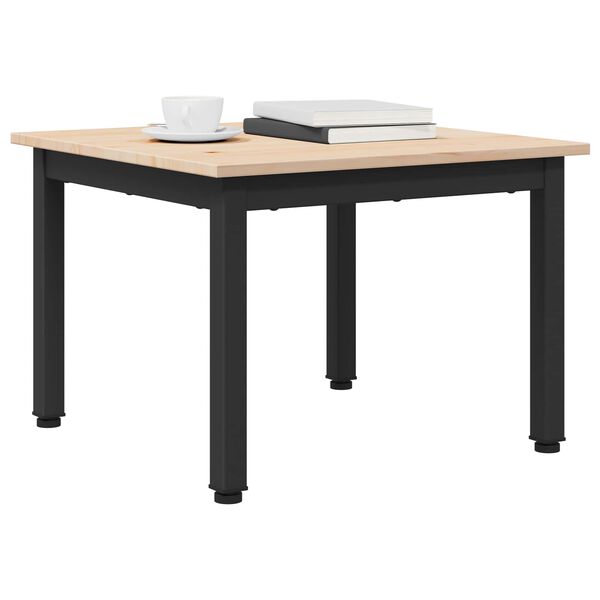 vidaXL Sofabord Naturfarvet 50 x 50 x 36 cm Massiv fyrretr&aelig;